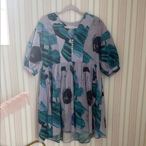 Dress in Blue and Black